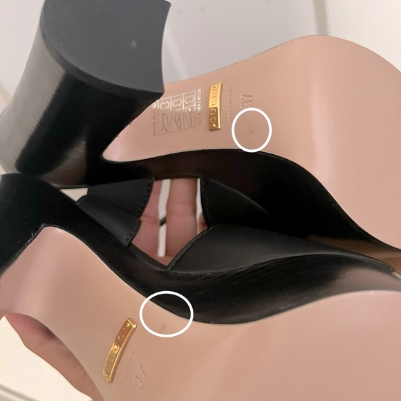 GUCCI Interlocking G Cutout Block Heel Platform Sandals Black Leather - Picture 14 of 16
